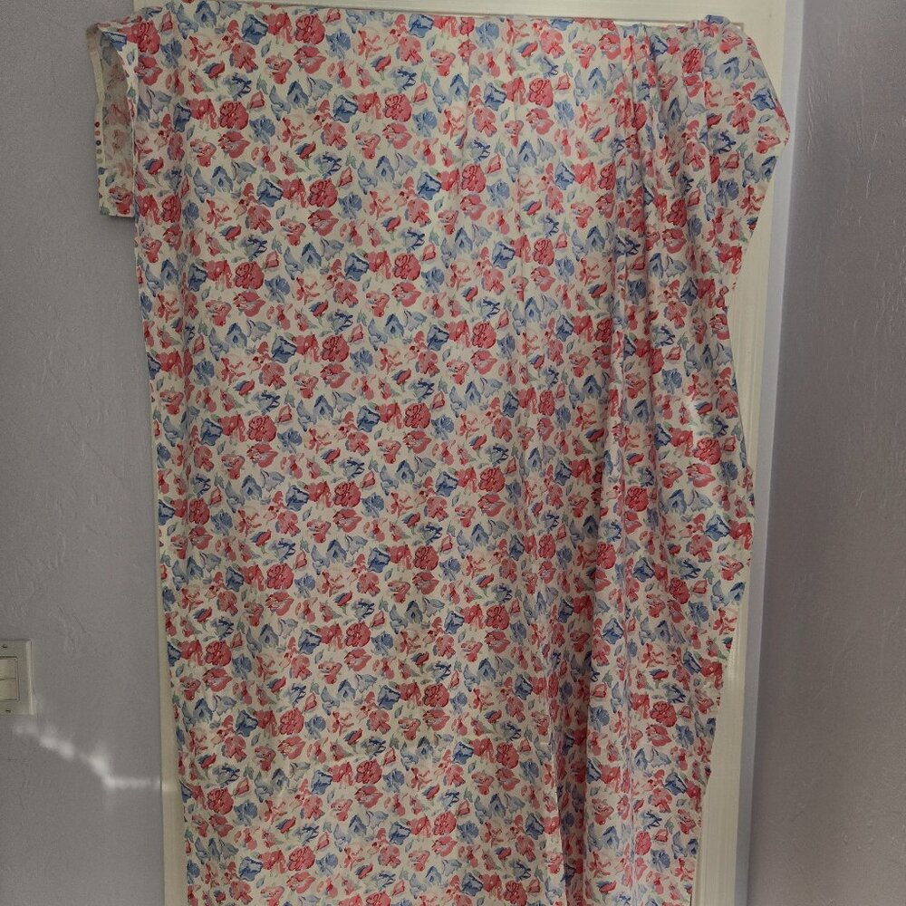 Laura Ashley  Fabric Sweet Pea Custom.Shower Curtain, valance, tissue box covers